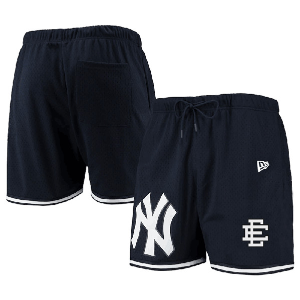 Men's New York Yankees Navy Mesh Shorts - Click Image to Close